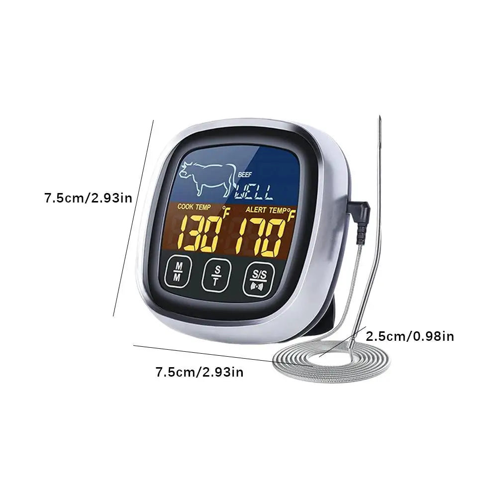 Digital Kitchen Thermometer Probe Touch Screen Meat Barbecue Food Temperature Measure Tool Steak BBQ Timer Cooking Tools 1PC Oasis Select