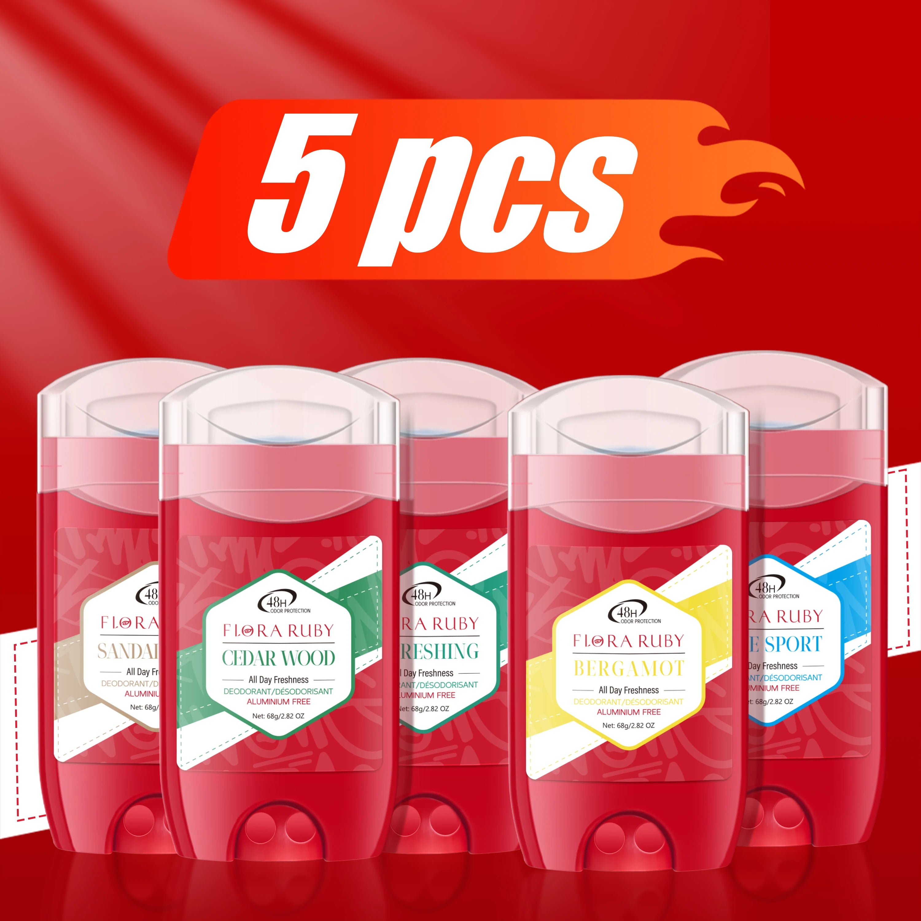 Men Deodorant Stick Anti Sweating Keep Drying Lasting Fragrance Remove Armpit Odor Underarm Refresh Sticks Antiperspirant 5pcs Oasis Select