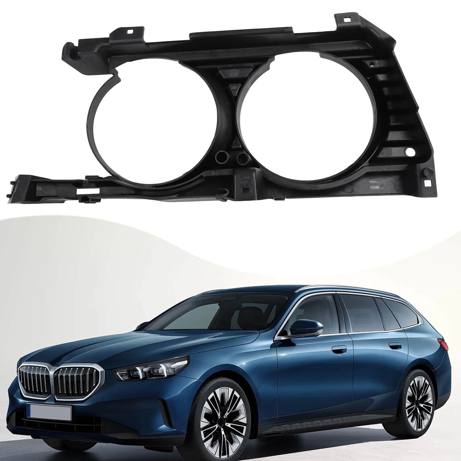 Front Outer Frame Headlight Trim OE Compatible Precision Fit Enhanced Construction For BMW 5 Series E34 1994-1996 Oasis Select Left China Mainland
