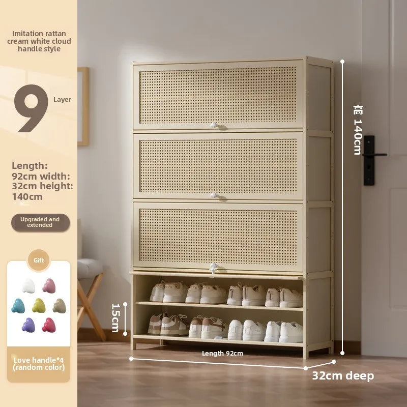 Cabinet household door against the wall large capacity entrance entrance entrance integrated solid wood storage shoe rack Oasis Select Nine floors 92