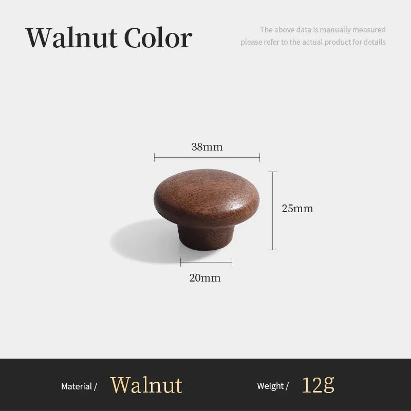 Nordic Walnut Wood Handle T Bar Drawer Knobs Cupboard Long Pulls Kitchen Cabinet Door Handle Furniture Decorate Pulls and Knob Oasis Select A4-38mm