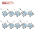 1-20PCS 9 Keys Mechanical Switch Tester Keychain Fidget Clicky Stress Relief for Keyboard Enthusiast Gamer Desk Decor Oasis Select White-10PCS
