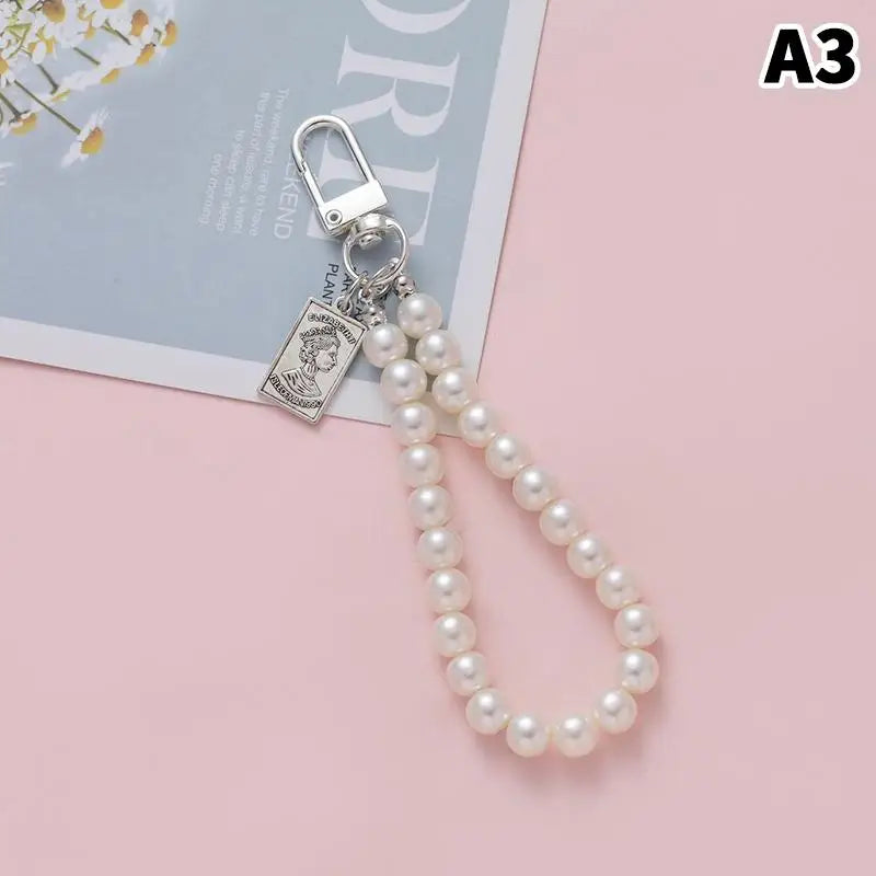 Pearl Flower Keychain Charm – Beaded Bag & Phone Pendant Keychain Charm Oasis Select A3