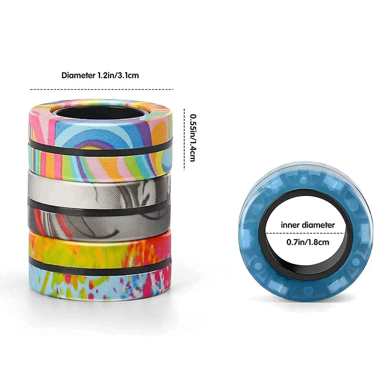 Magnetic Rings Fidget Toy Set Adult Fidget Magnets Spinner Rings Fidget Pack Great Gift for Adults Teens Kids (3PCS) Oasis Select
