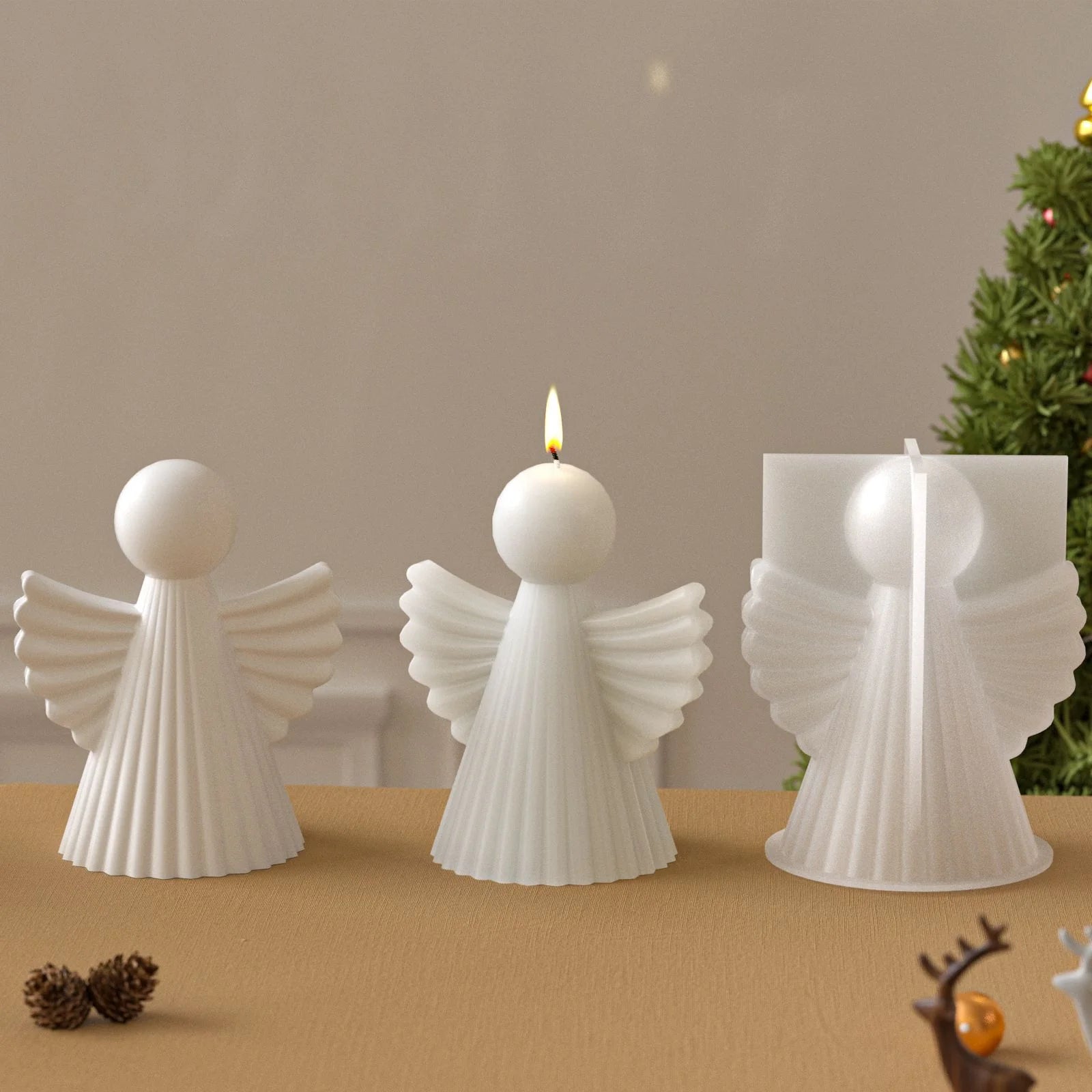 New 3D Simplicity Angel Silicone Candle Molds DIY Geometric Angel Handmade Aromatherapy Candle Gypsum Resin Molds Home Decor Oasis Select
