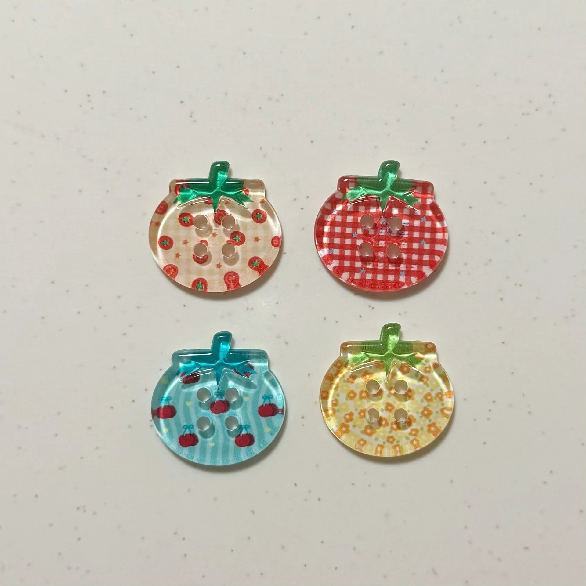 8/10/15Pcs Tomato Clear Buttons, DIY Sewing Accessories, Cute Jacket Cardigan Decoration, Button Up Garment Oasis Select