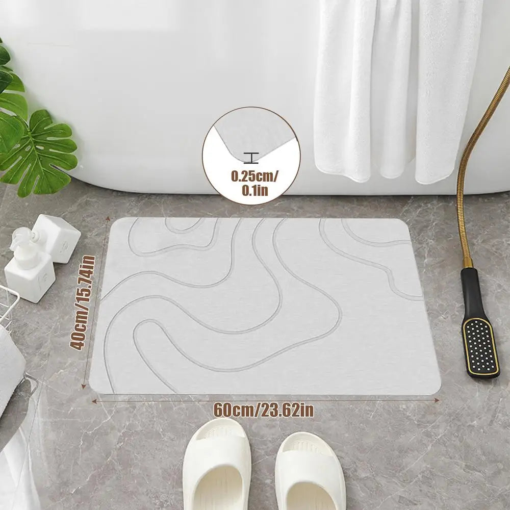Toilet Door Non-slip Mat Absorbent Stone Bath Mat Entryway Rugs Bathroom Rugs Floor Mat Quick Drying Diatomite Stone Shower Mat Oasis Select Gray