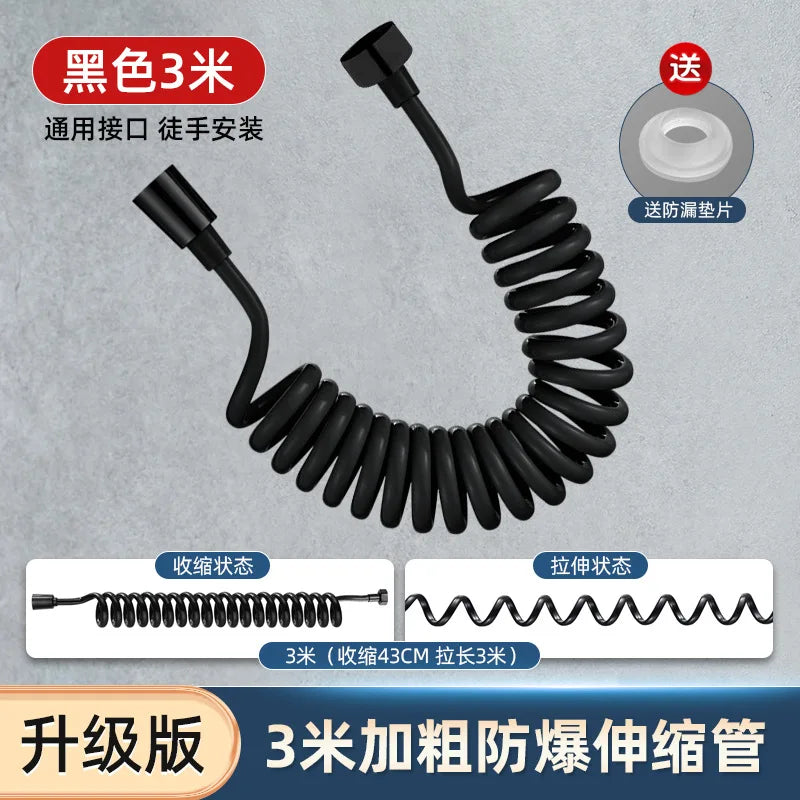 Hygienic shower toilet bidet sprayer shower head double outlet angle valve wall-mounted double outlet bidet toilet accessories Oasis Select Black 3M Hose