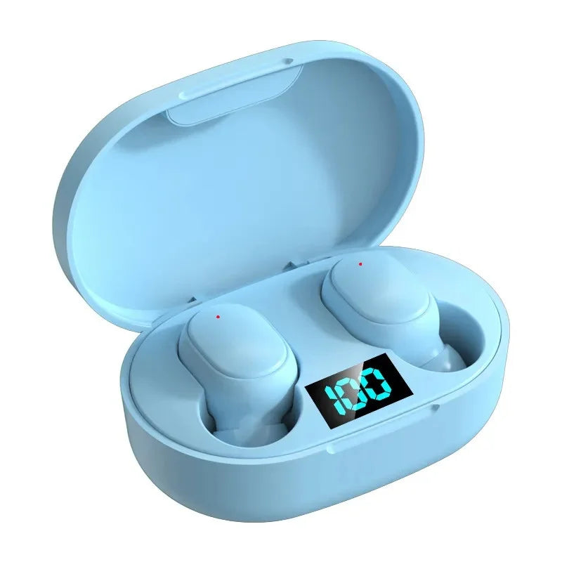 Wireless Bluetooth Earphones E6S TWS Headset Noise Cancelling Earphones With Microphone Headphone for smartphones Oasis Select blue