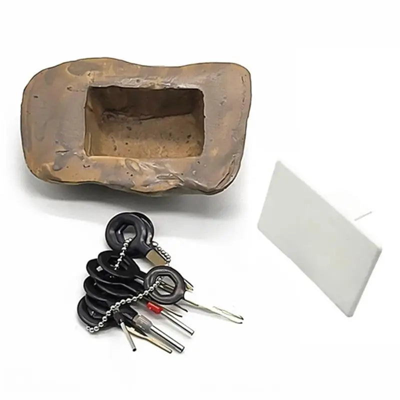 Hiddens Rock Key Box Fake Rock Simulate Stone Key Case Waterproof Fake Rock Key Hiders Lock Box Resin Simulated Stone Key Case Oasis Select