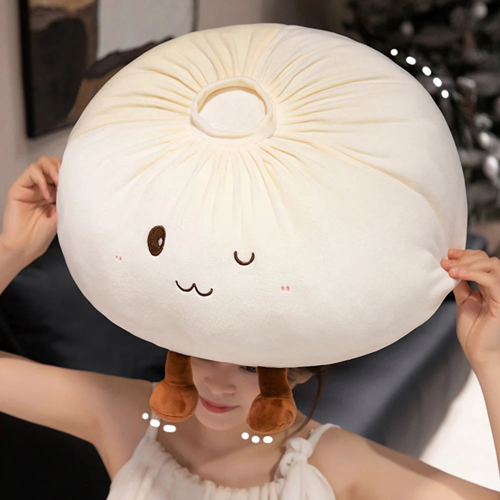Cute Dumpling Plush Pillow – Soft Steamed Bun Stuffed Toy