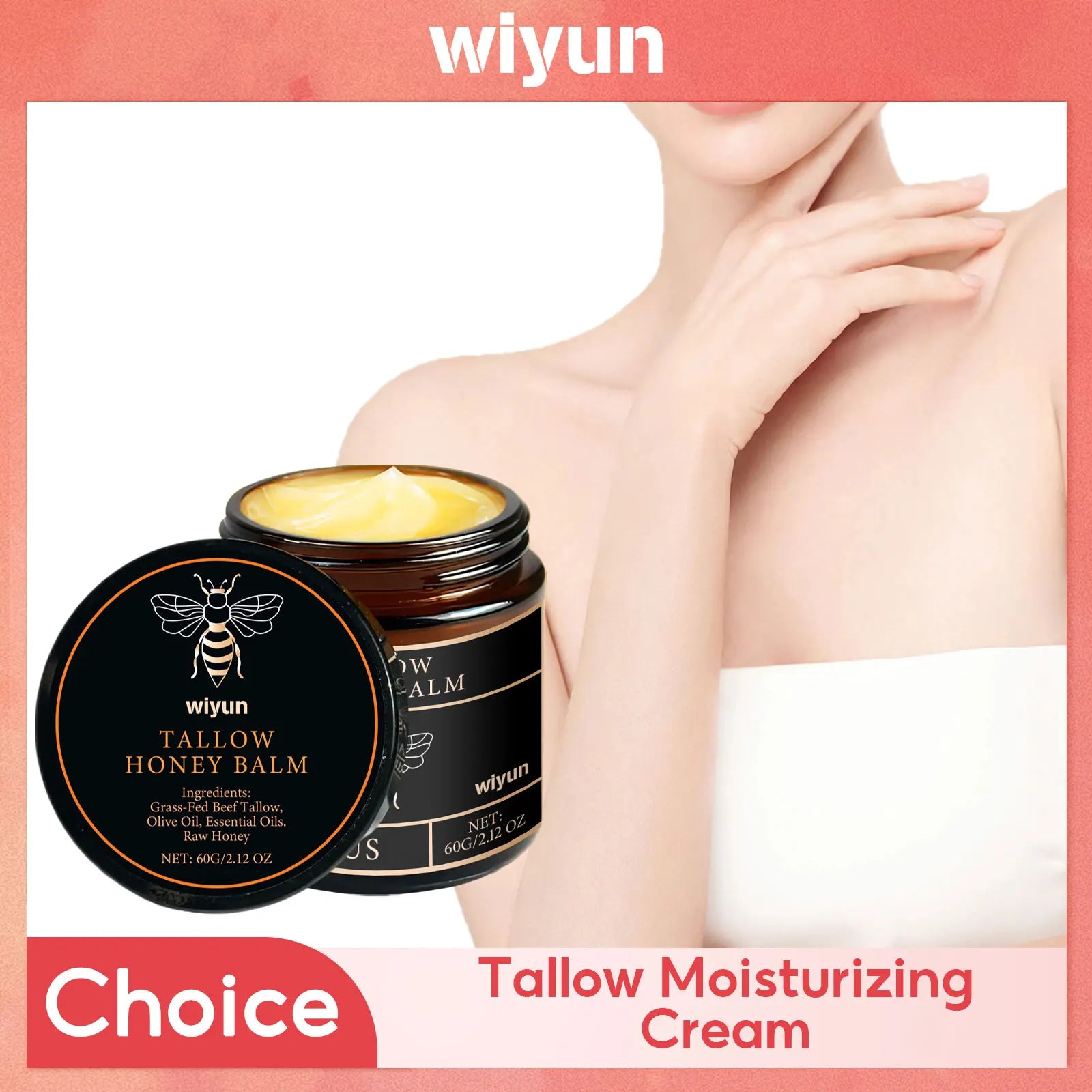 Tallow Honey Cream Glow Hydrating Skin Improve Elasticity Soft Bleaching Improve Dullness Firming Face Body Moisturizer Lotion Oasis Select