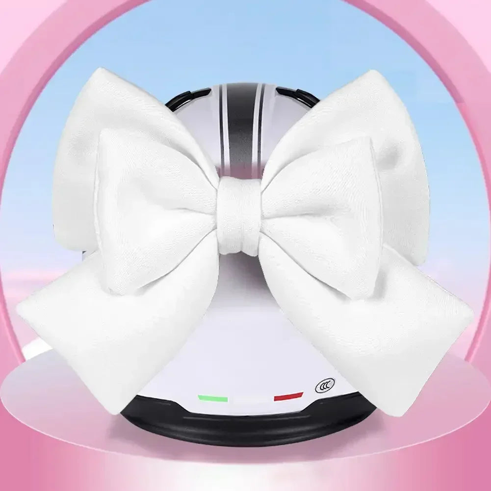 Motorcycle Helmet Butterfly Knot Full Face Off Road Helmet Decor Bow Styling Women Cycling Electric Bike Motorcycle Accessories Oasis Select WHITE