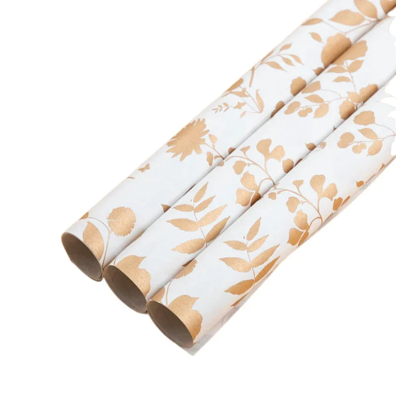 Ribbon Flower Knot Colorful Exquisite Gift Box Beaded Wrapping Paper Hot Stamping Gift Wrapping Paper For Gift Packaging Oasis Select white