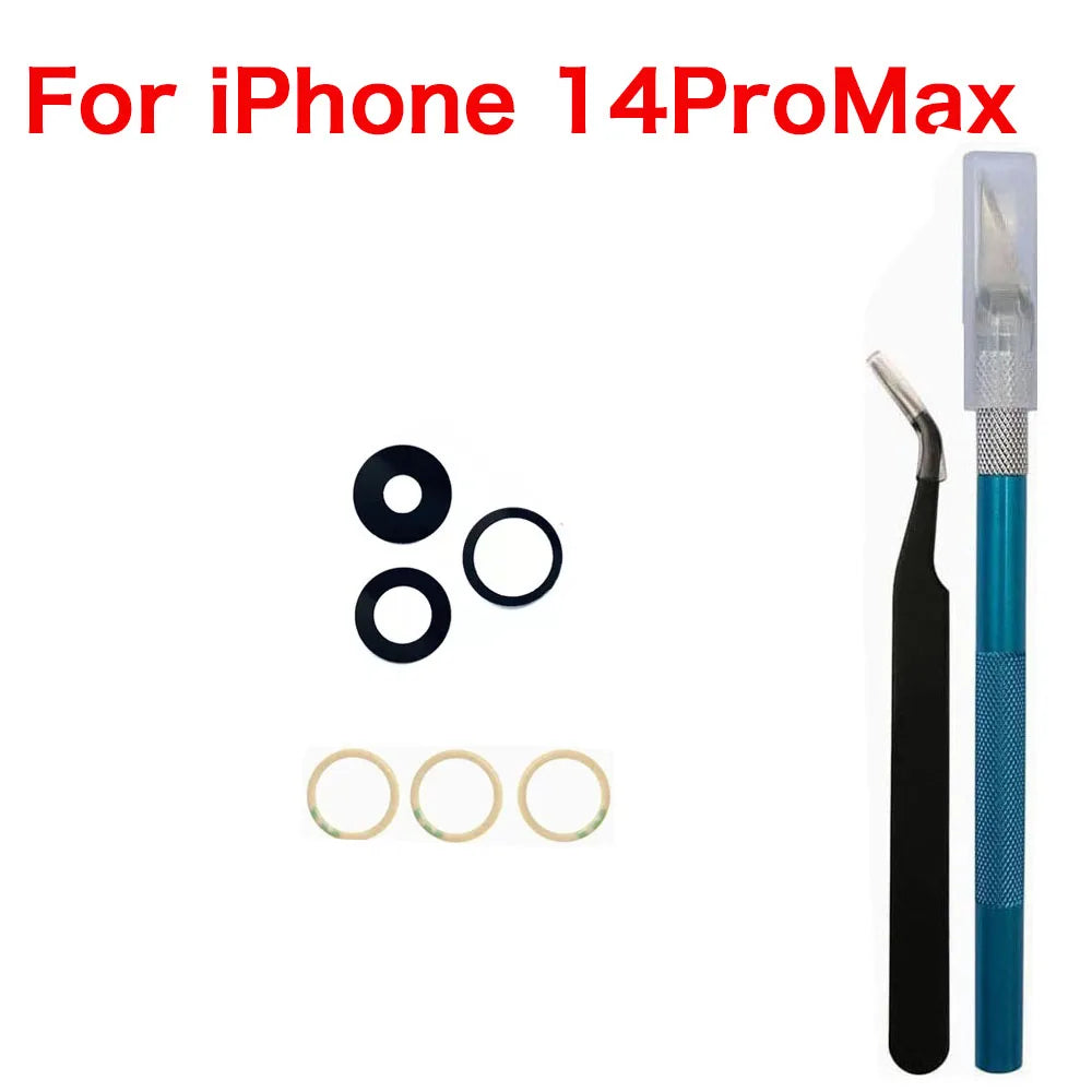 iPhone Camera Lens Glass Replacement Kit + Tool + 3M Adhesive
