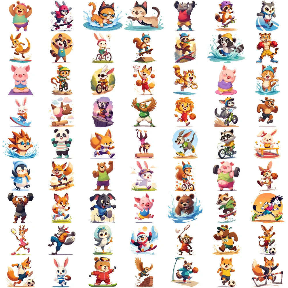 63-Piece Waterproof Temporary Tattoo Stickers – Animal & Anime