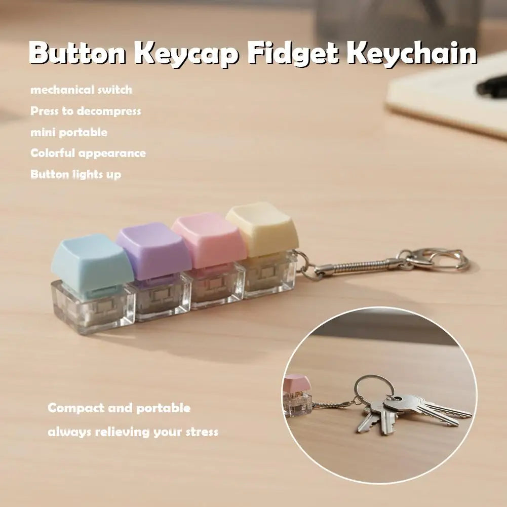 Fidget Keyboard Keychain Stress Relief Clicker Toy for Adults Fidget Stress Toy Oasis Select