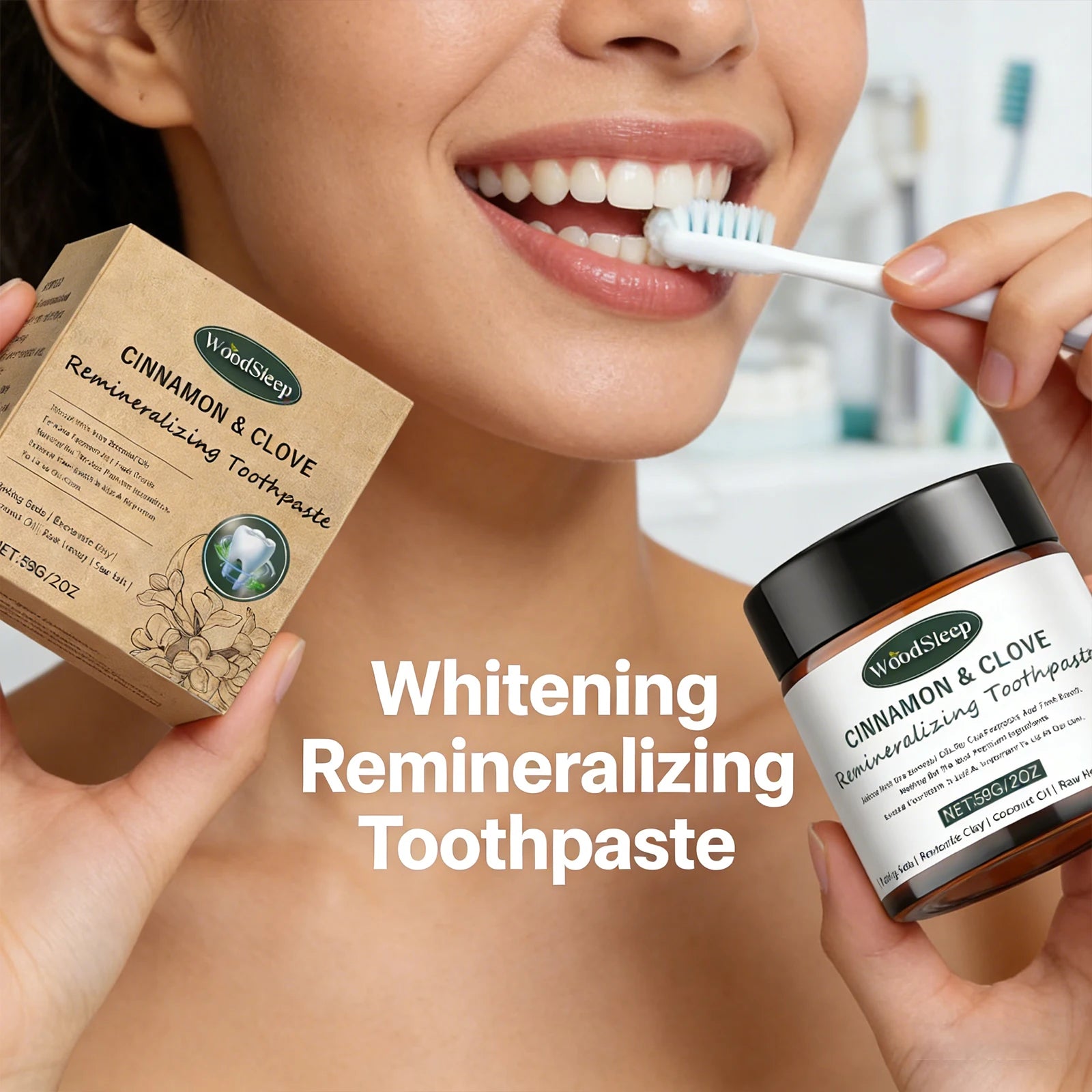 Natural Teeth Whitening Powder 59g – Remineralizing Stain Removal