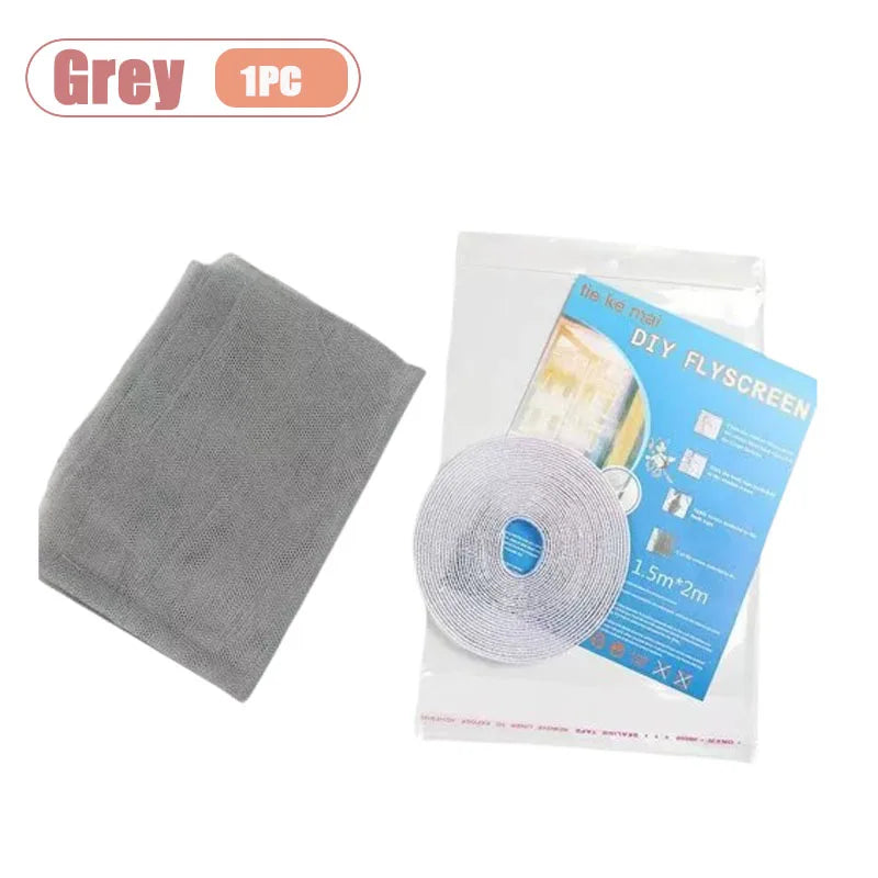 1-10PCS Thickened Polyester Mosquito Net Screen Self Adhesive with Velcro Simple Invisible Window Screen for Home Oasis Select Grey-1PC 150X200CM