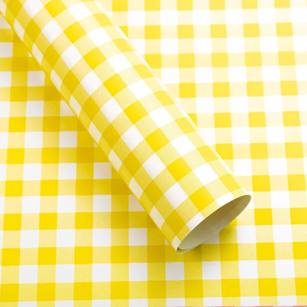 Waterproof Gingham Wrapping Paper 58x58cm | 20 Sheets Floral Gift