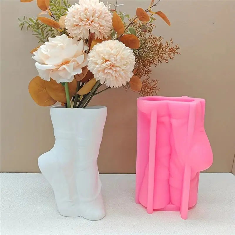 LIKE WISH DIY Dance Cloth Shoes Shaped Vase Epoxy Resin Silicone Mold Ballet Foot Vase Concrete Mold Home Decor Vase Gypsum Mold Oasis Select