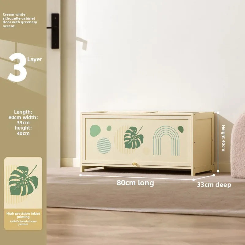 Household shoe cabinet against the wall, dust cabinet, floor storage cabinet, locker, simple shoe rack, storage cabinet Oasis Select Three layers 80