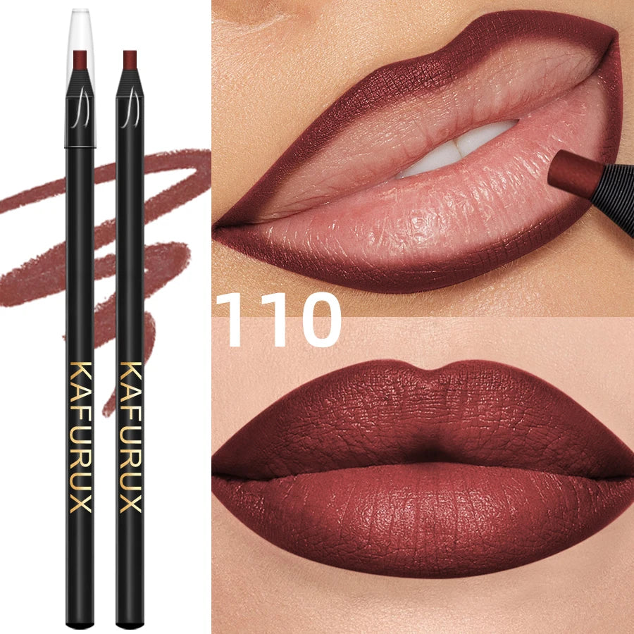KAFURUX Waterproof Matte Lip Liner | 12 Colors, Long-Lasting