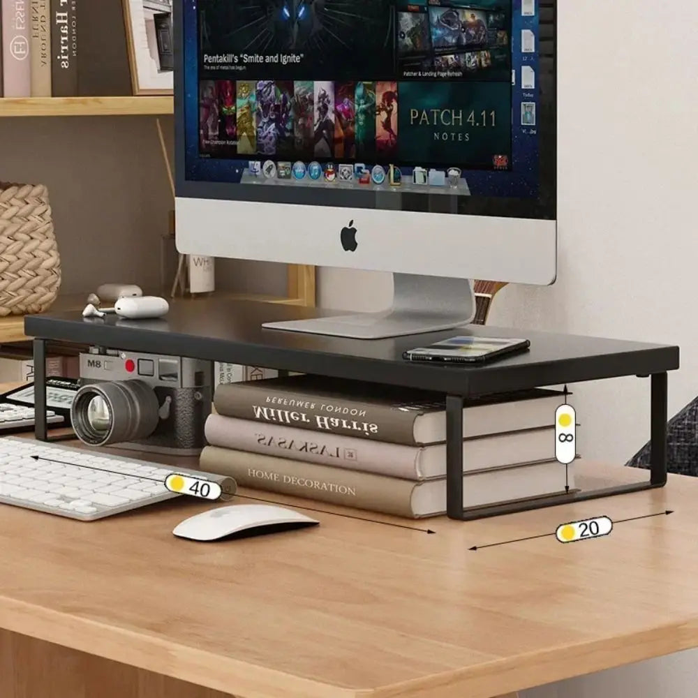 Computer Monitor Elevated Monitor Base Home Office Storage Rack Computer Desktop Creative Storage Rack Office Storage Supplies Oasis Select 40X20X8cm black