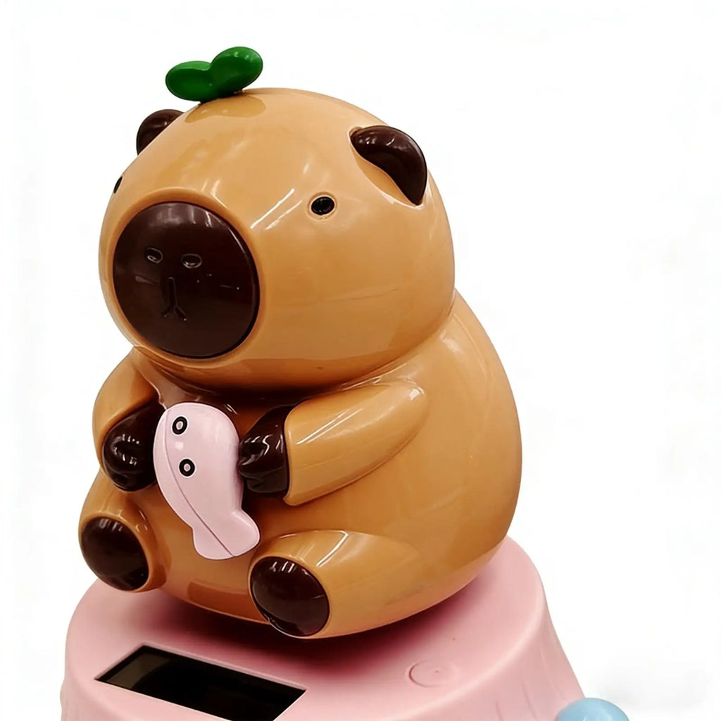 1PC Solar Powered Swinging Capybara Figurines Shaking Head Dashboard Dancing Figures Car Dashboard Decorative Ornaments ﻿ Oasis Select