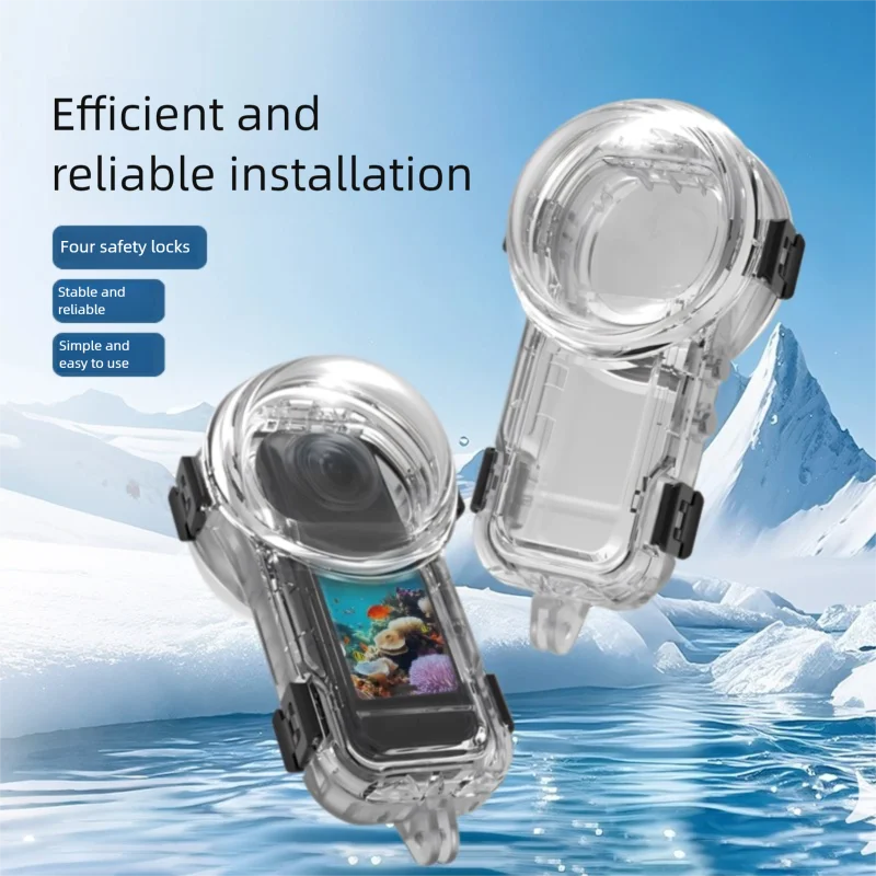 50M Waterproof Dive Housing for Insta360 X5 | 360° Clear Case