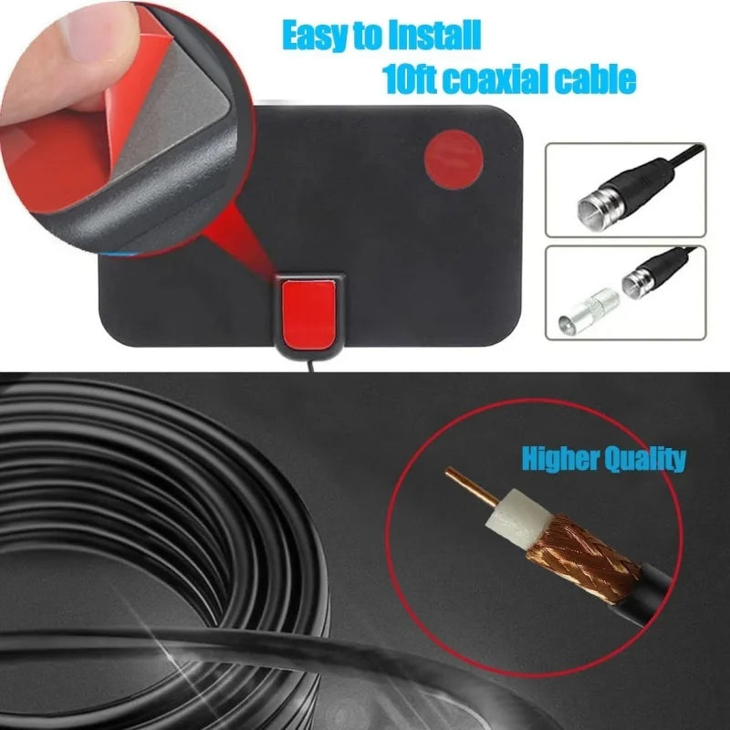 Indoor HDTV Antenna Mini Mesh Design 4K 1080P DVB T2 Digital TV Antenna Enhanced Signal Reception Oasis Select