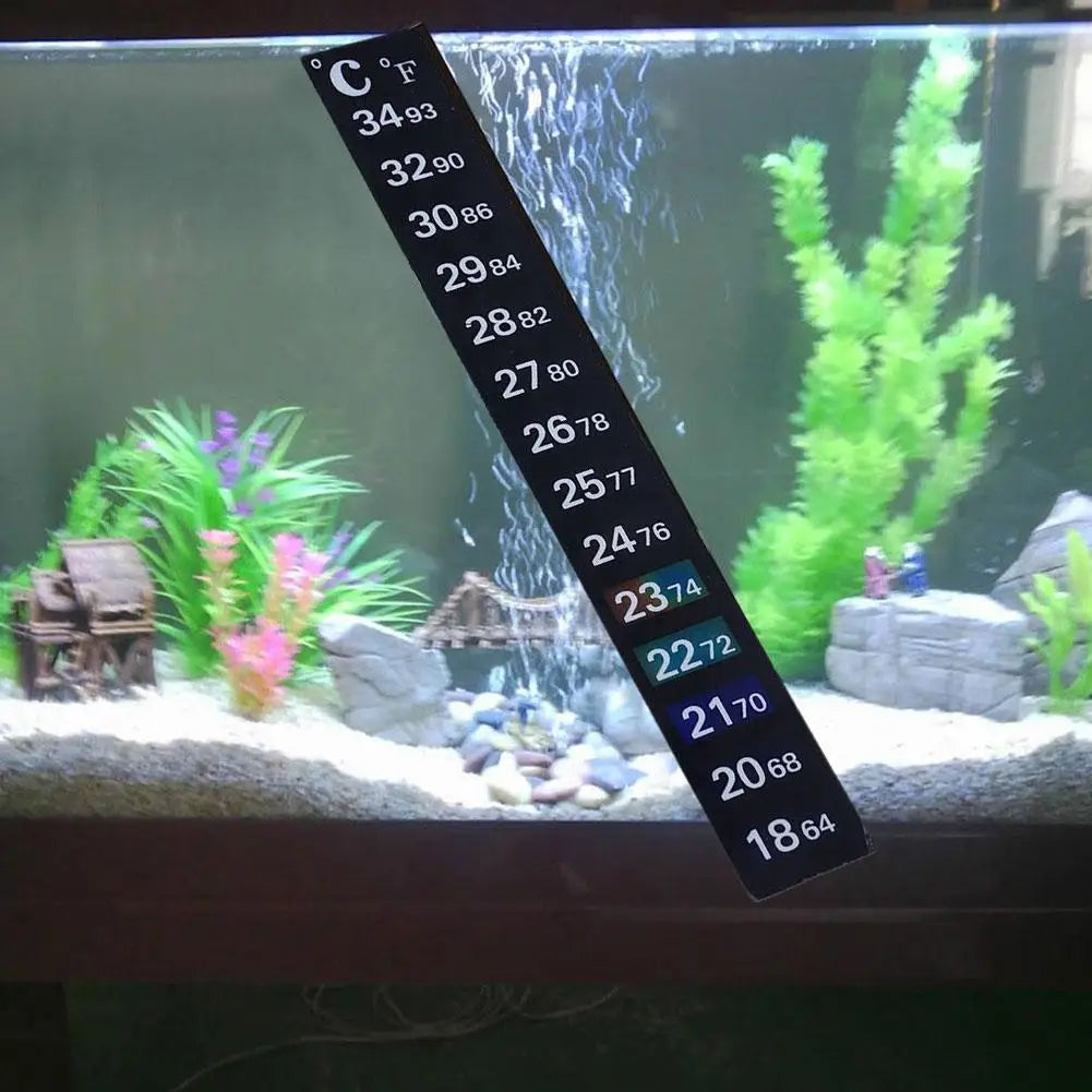Digital Aquarium Home Stick-on Thermometer Fish Tank Strip Dual Scale C/F Discolor Temperature Measurement Sticker Tools Oasis Select