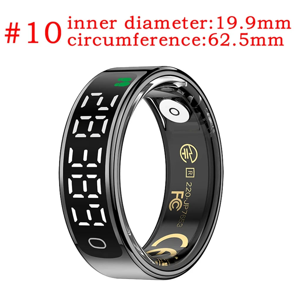 2026 Smart Ring With Display Screen Touch Screen Heart Rate Sleep Gesture Control Remote Photo Capture Sports Blue Tooth Ring Oasis Select BK 10