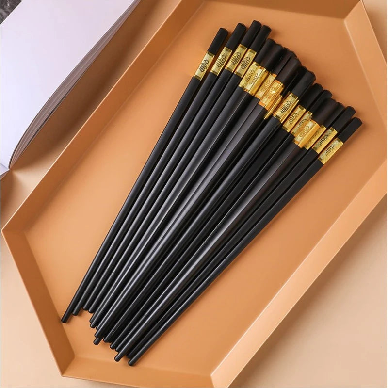 10-Pair Reusable Alloy Chopsticks – Japanese & Korean Sushi Set Reusable Chopstick Set Oasis Select