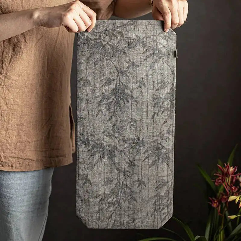 Washable Zen Double-sided Tea Table Dry Bubble Mat Tea Ceremony Accessories Brocade Chinese Style Tea Mat Square Table Pad Oasis Select