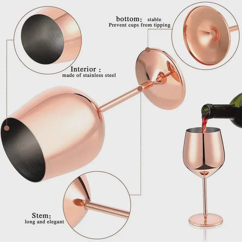 Shatterproof Stainless Steel Wine Glasses | Cocktail & Champagne
