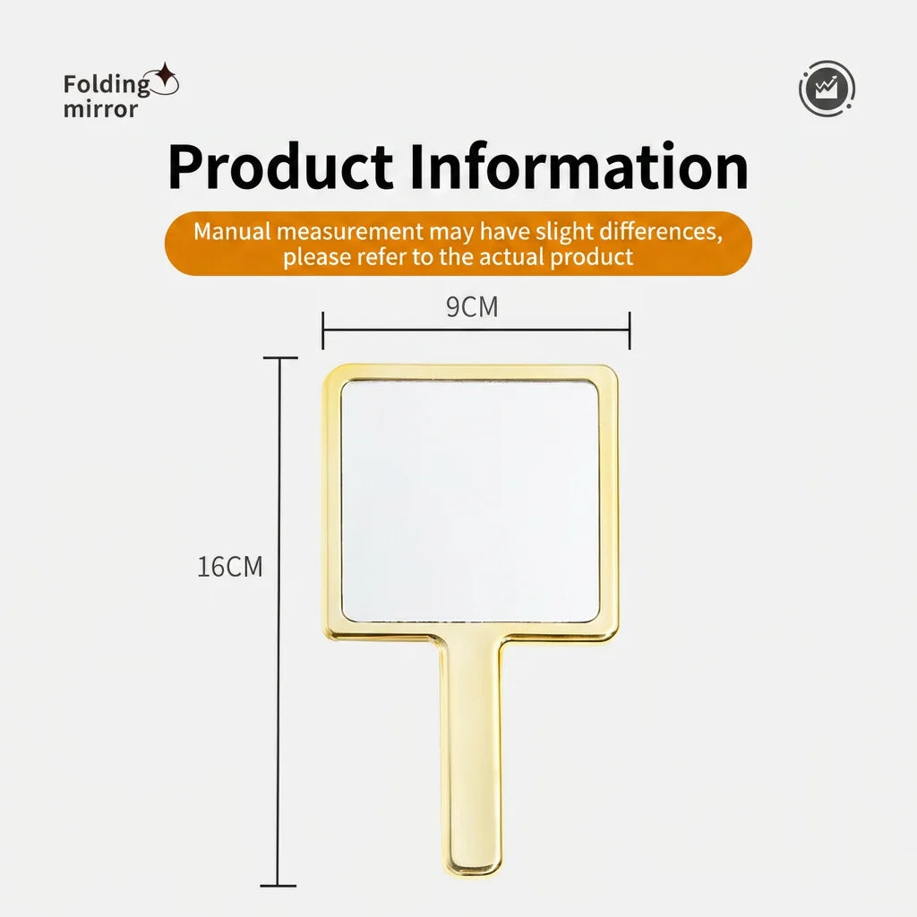 Square Handheld Makeup Mirror Liquid Shape Vanity Mirror With Handle Hand Mirror Spa Salon Compact Mirrors For Eyelash Extension Oasis Select