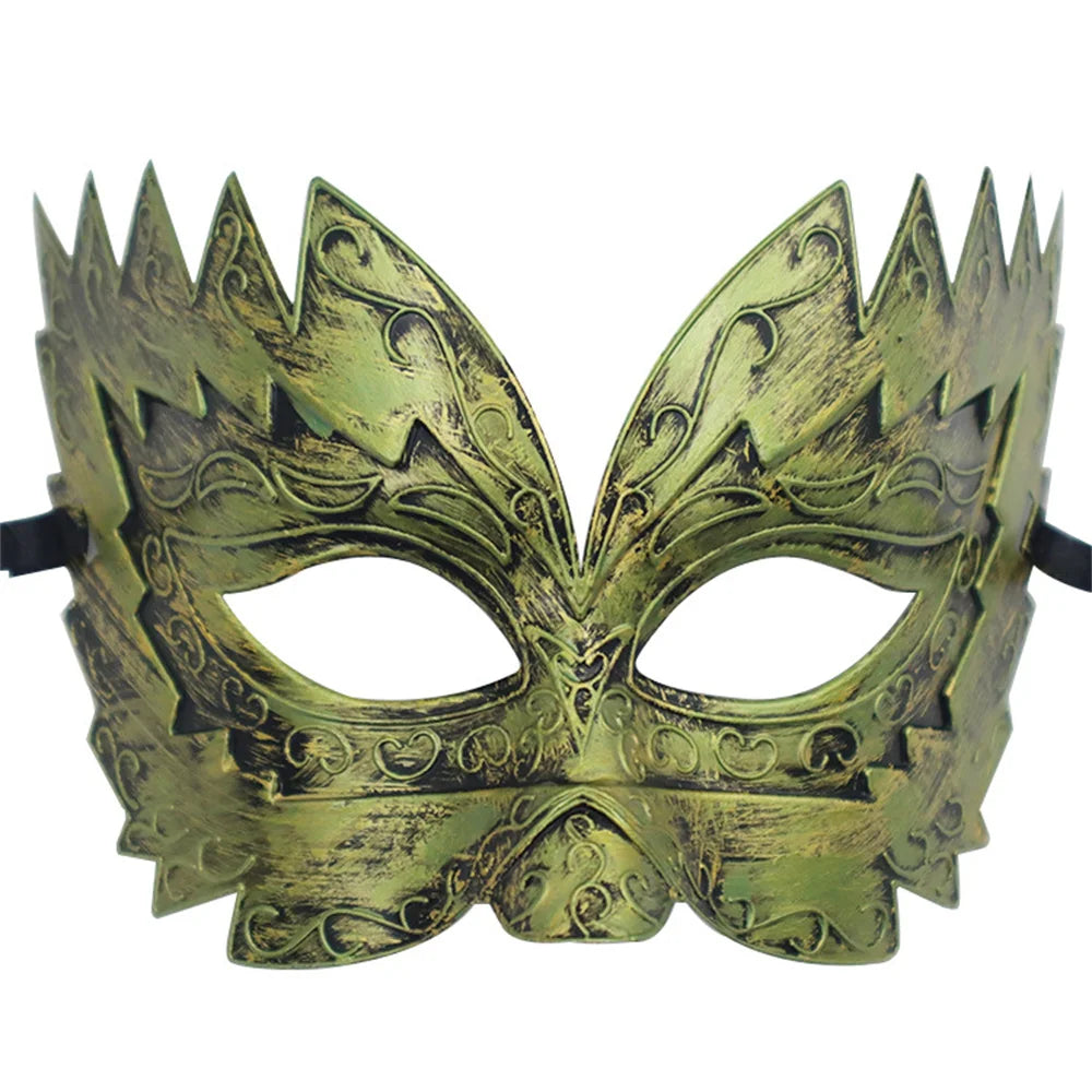 Men Gold Roman Soldier Mask Vintage Masquerade Mask Venetian Mardi Gras Phantom Opera Eyemask Rave Accessory Oasis Select Green