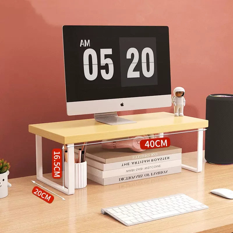Wood Monitor Riser Shelf & Desk Organizer Stand 30/40/50cm