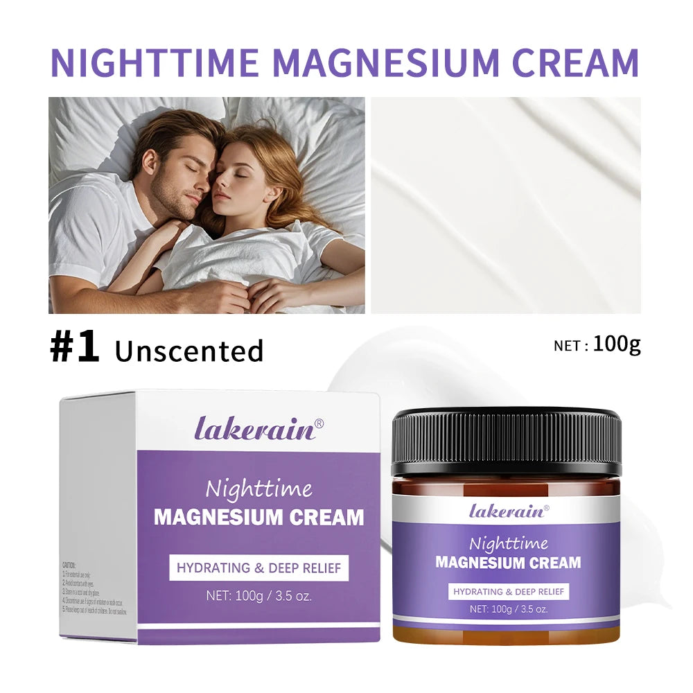 Magnesium Lotion Nighttime Magnesium Cream Lavender Legs Arms Chest Care Natural Aid for Deep Sleep Moisturizer After-sun repair Oasis Select Unscented