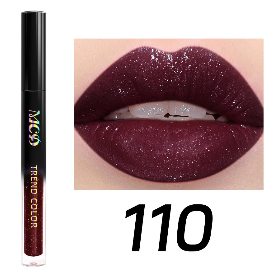 MCD 15-Shade Glitter Lip Gloss | Pearl Shimmer Liquid Lipstick