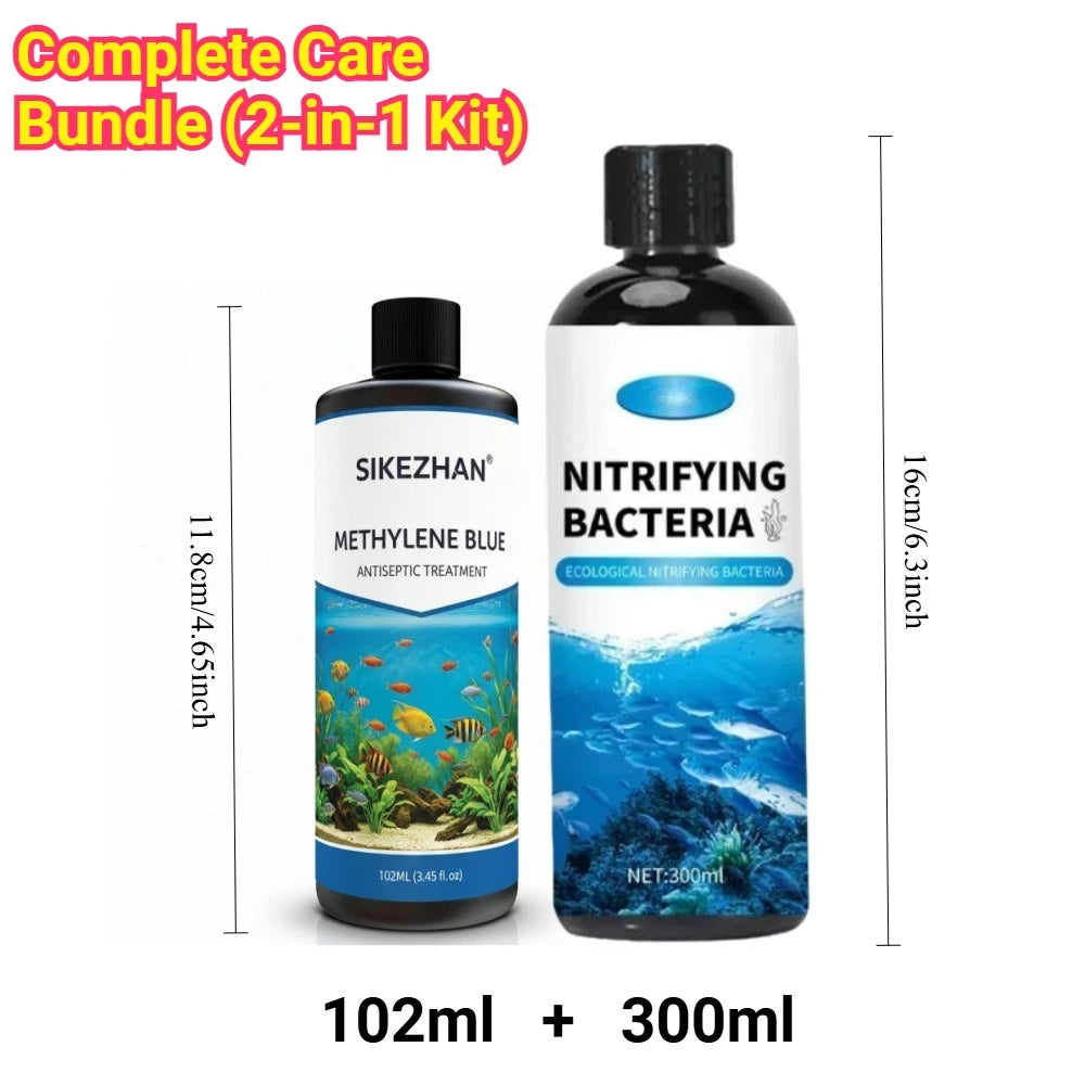Fish Tank Methylene Blue Nitrifying Bacteria Kit Safe Water Cycle Starter Cure Ich Fungus Treatment For Betta Guppy Goldfish Oasis Select Best Value