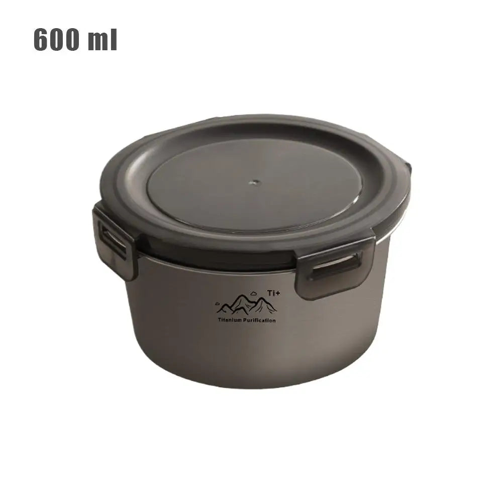 Rust Proof Titanium Ultralight Portable Food Sealing Bowl with Lid Fresh-keeping Portable Purification Dinner Box For Picnic Oasis Select 600ml