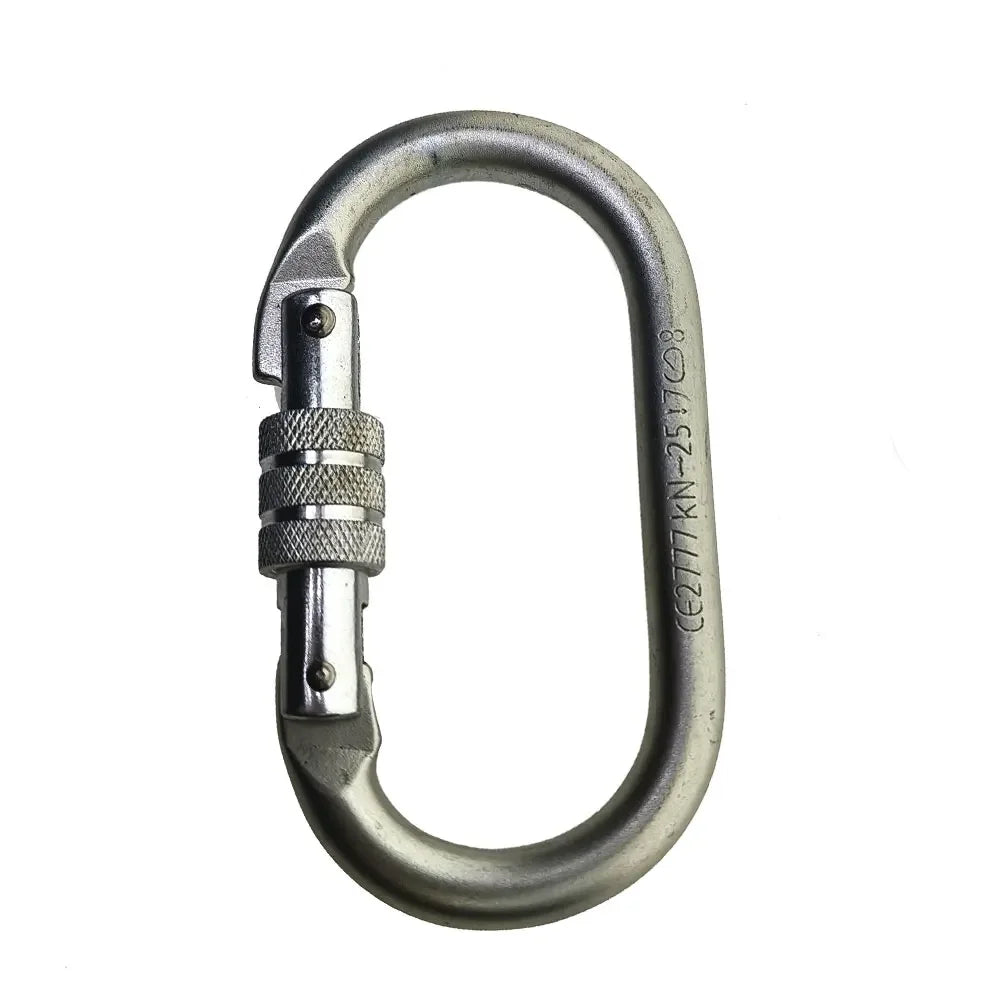 Alloy Steel Oval-Shape 25KN Rock Climbing Hiking Screw Locking Carabiner Keychain Spring Snap Clip Hooks Oasis Select Default Title