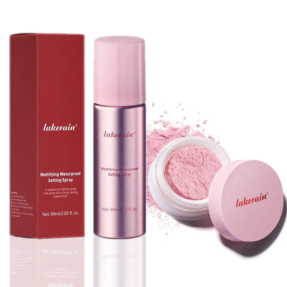Matte Setting Powder & Spray Set – Oil Control, Waterproof