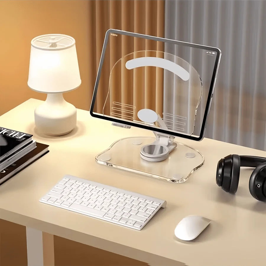 Universal Foldable Mobile Phone Holder 360 Degree Rotating Swivel Tablet Riser Anti Slip Height Adjustable for iPad/iPhone Stand Oasis Select