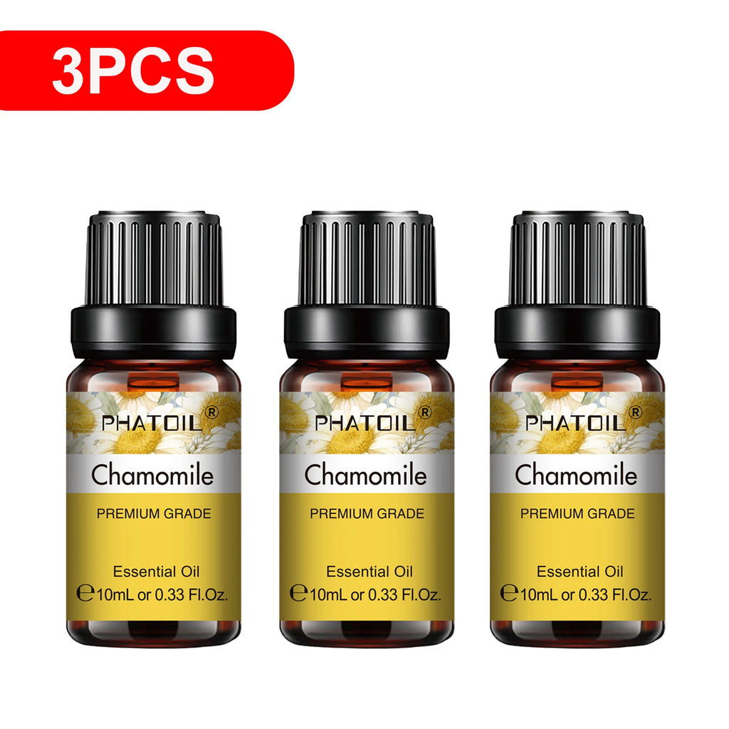 PHATOIL 3-Pack Essential Oils Gift Set | 10ml Aromatherapy Oils