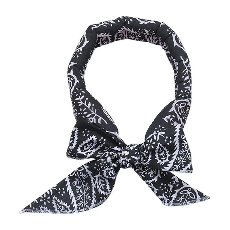 Summer Cooling Ice Neck Cooling Scarf Bandana Body Ice Wrap Tie Refreshing Multifunction Wrist Towel Headband Cooling Accessory Oasis Select 1pcs black