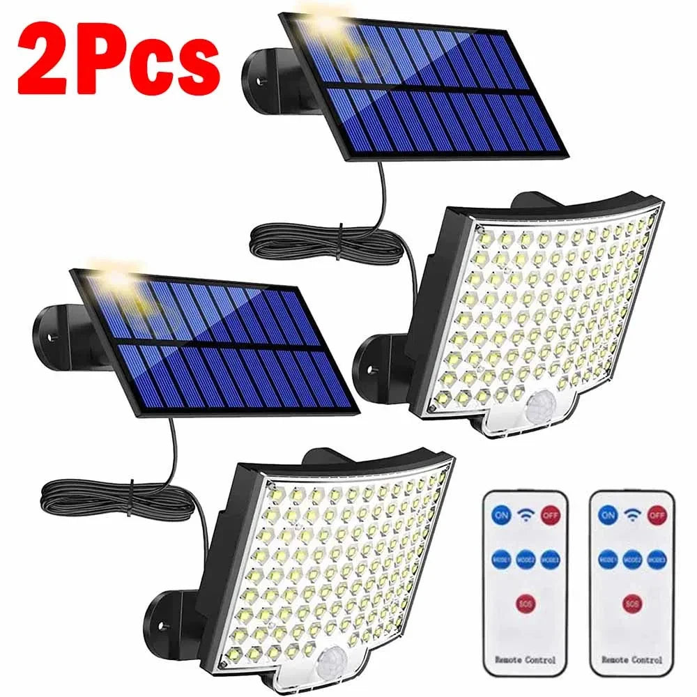 106 LED Solar Floodlight Motion Sensor Remote IP65 Waterproof
