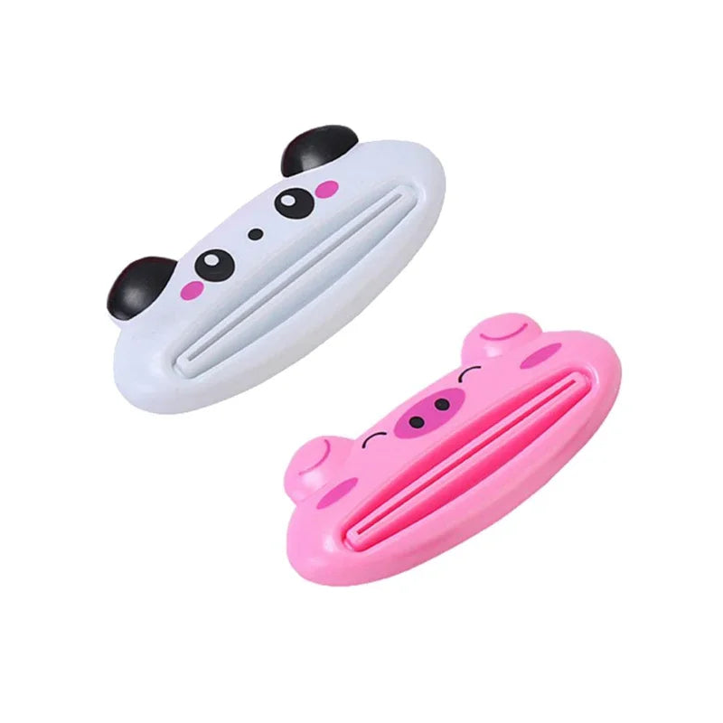1/2/3pcs For Home Bathroom Animal Easy Toothpaste Dispenser Plastic Tooth Paste Tube Toothpaste Squeezer Rolling Holder Cocina Oasis Select 1panda 1pink pig